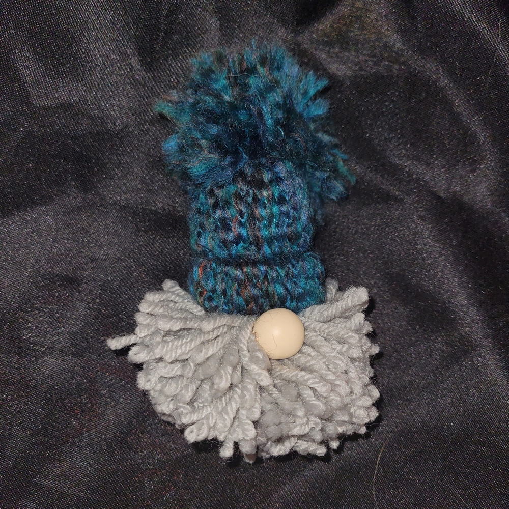 Cozy Blue and Gray Pom-Pom Gnome